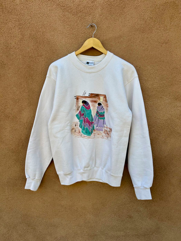 Hand Painted Pueblo Women Sweatshirt