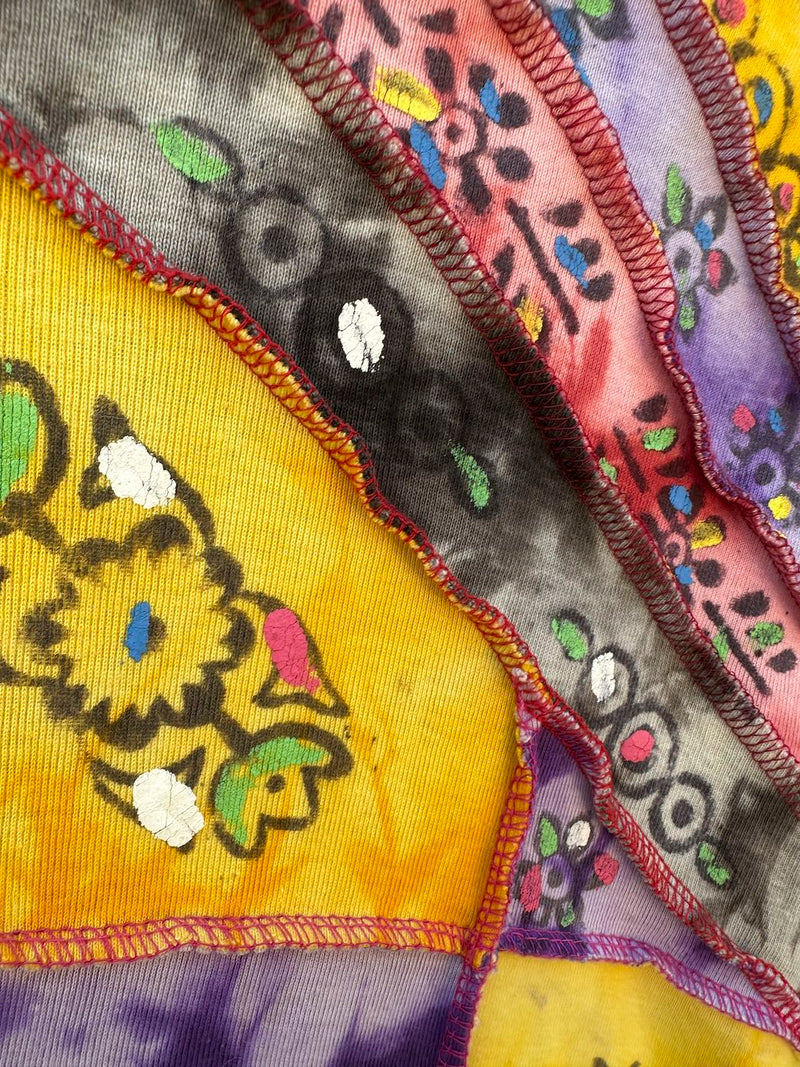 Hand Painted Block Stitch Tie Dye Nepalese Blouse