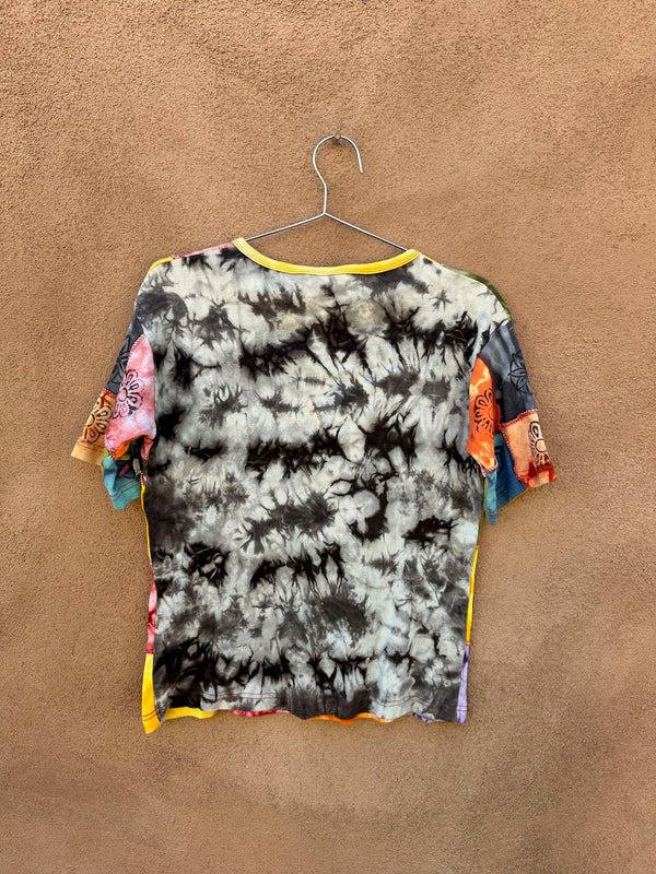 Hand Painted Block Stitch Tie Dye Nepalese Blouse