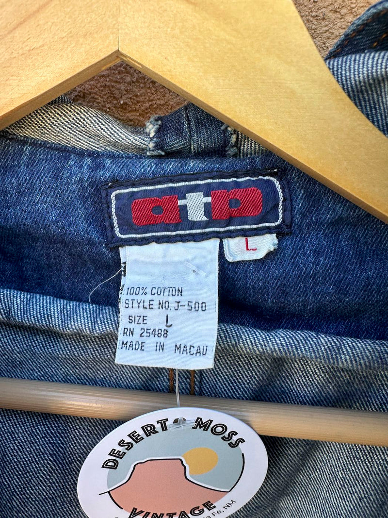 1990's ATP Denim Hooded Tie Cardigan - Jean Jacket