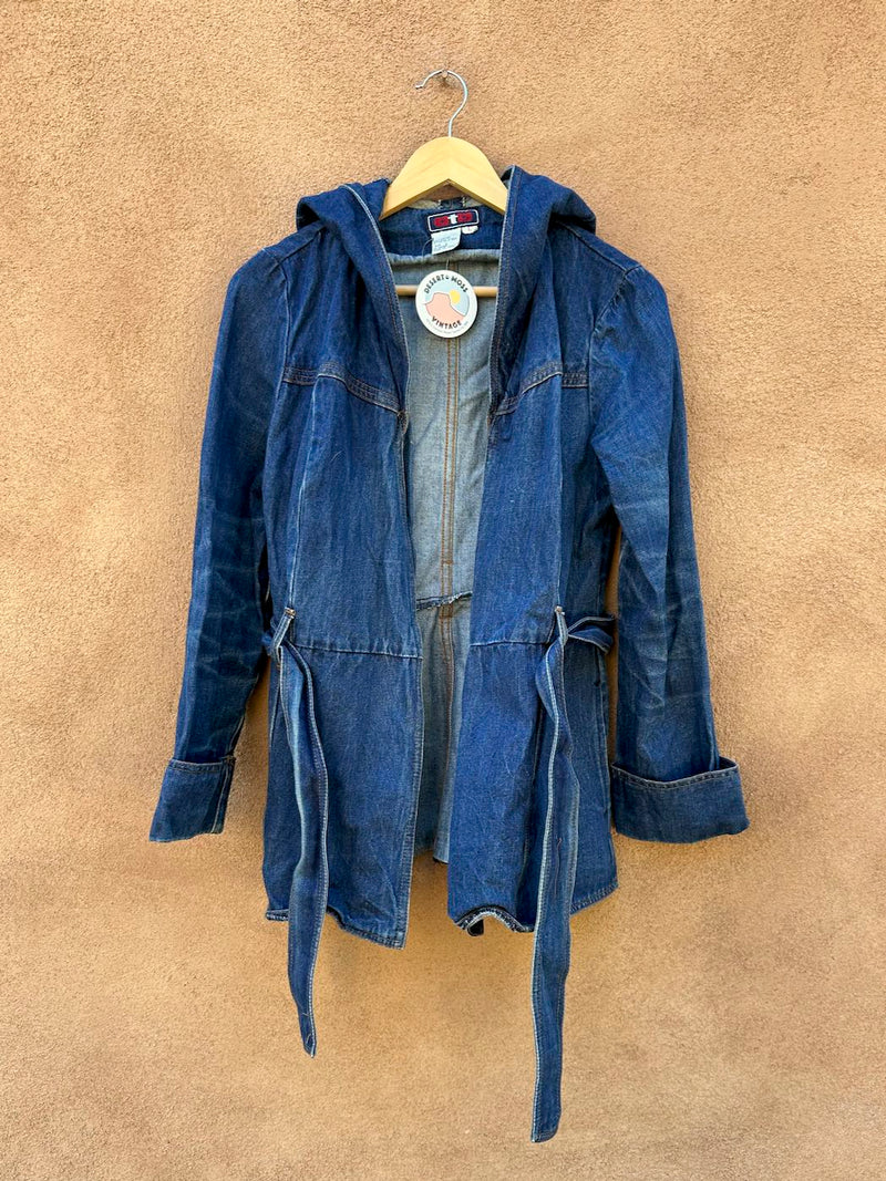 1990's ATP Denim Hooded Tie Cardigan - Jean Jacket