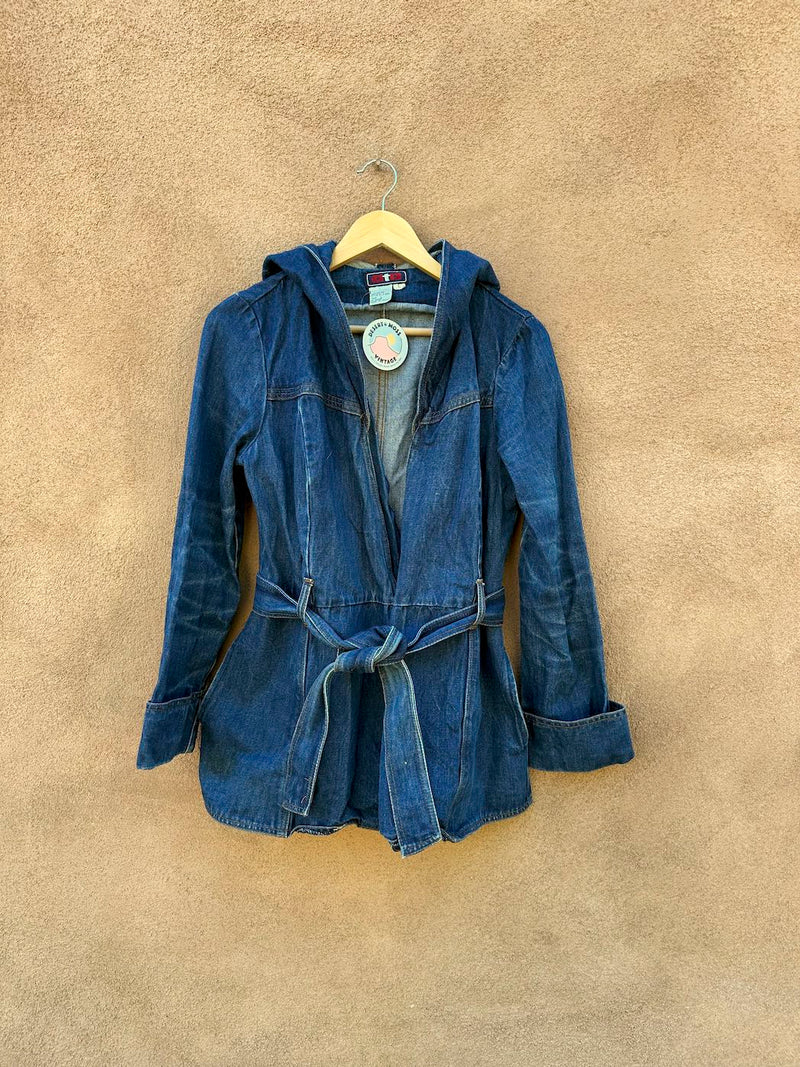 1990's ATP Denim Hooded Tie Cardigan - Jean Jacket