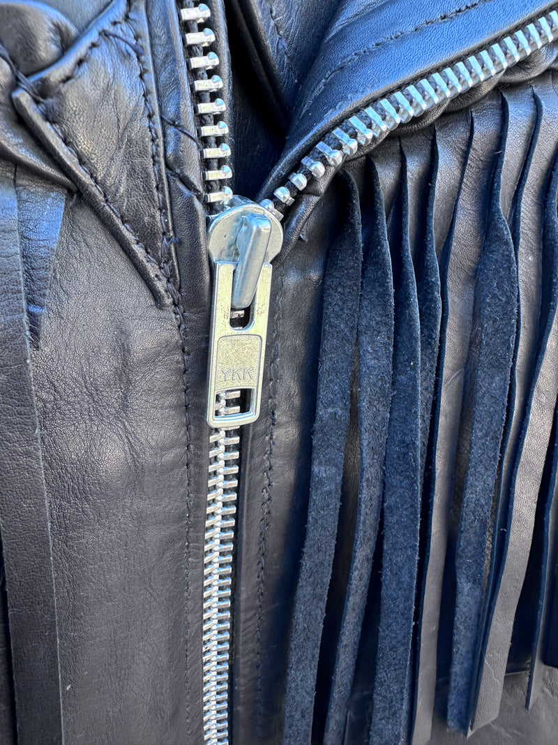 Braided & Fringed Out Bad Ass Biker Jacket - 44 - Addis