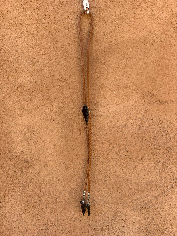 Arrowhead Bolo Tie with Arrowhead Tips
