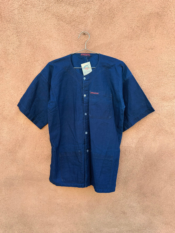 Dark Indigo Chore Shirt with Sanskrit