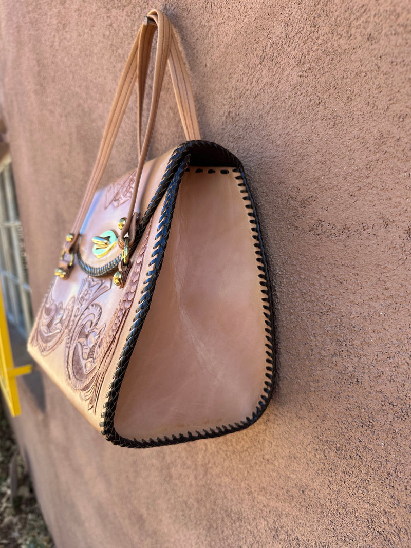 1960's Era Handtooled Leather "EC" Purse