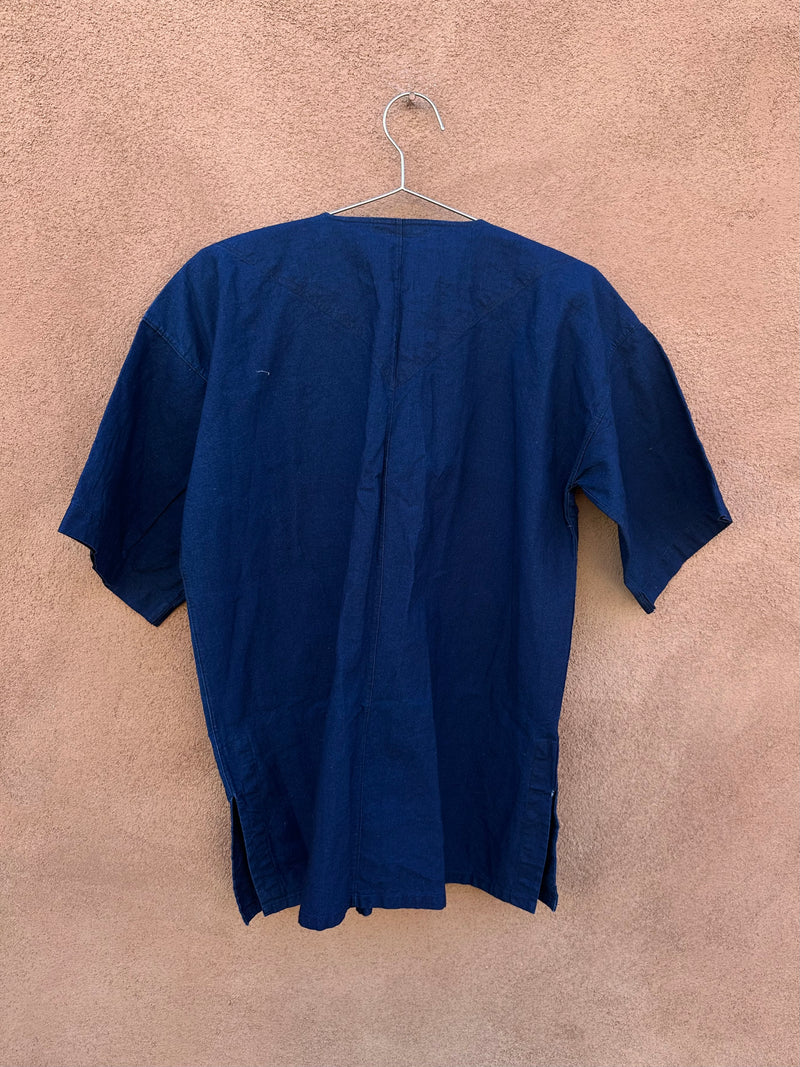 Dark Indigo Chore Shirt with Sanskrit