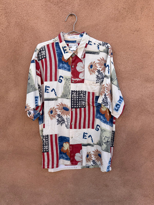 Loose & Flowy America Themed Pierre Cardin Shirt