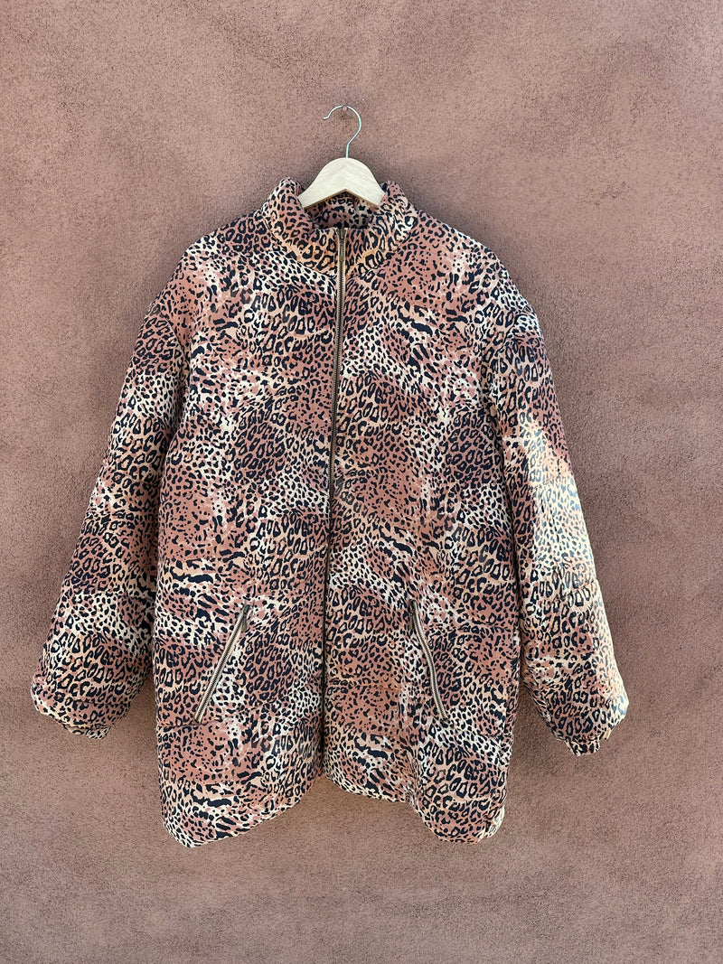 Rafaella 100% Silk Puffer with Big Cat Print