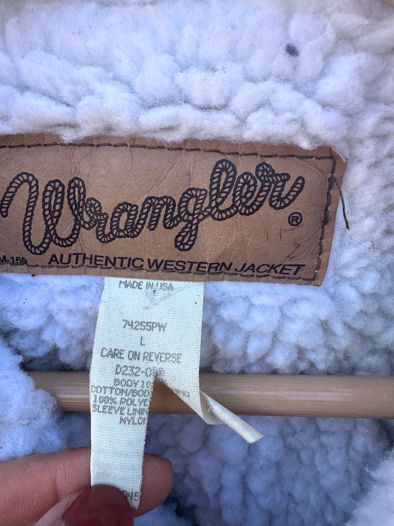 Wrangler Denim Jacket with Faux Shearling - Made in USA