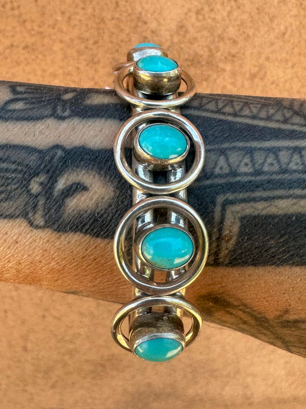 Eddie Chee Silver and Turquoise Navajo Cuff