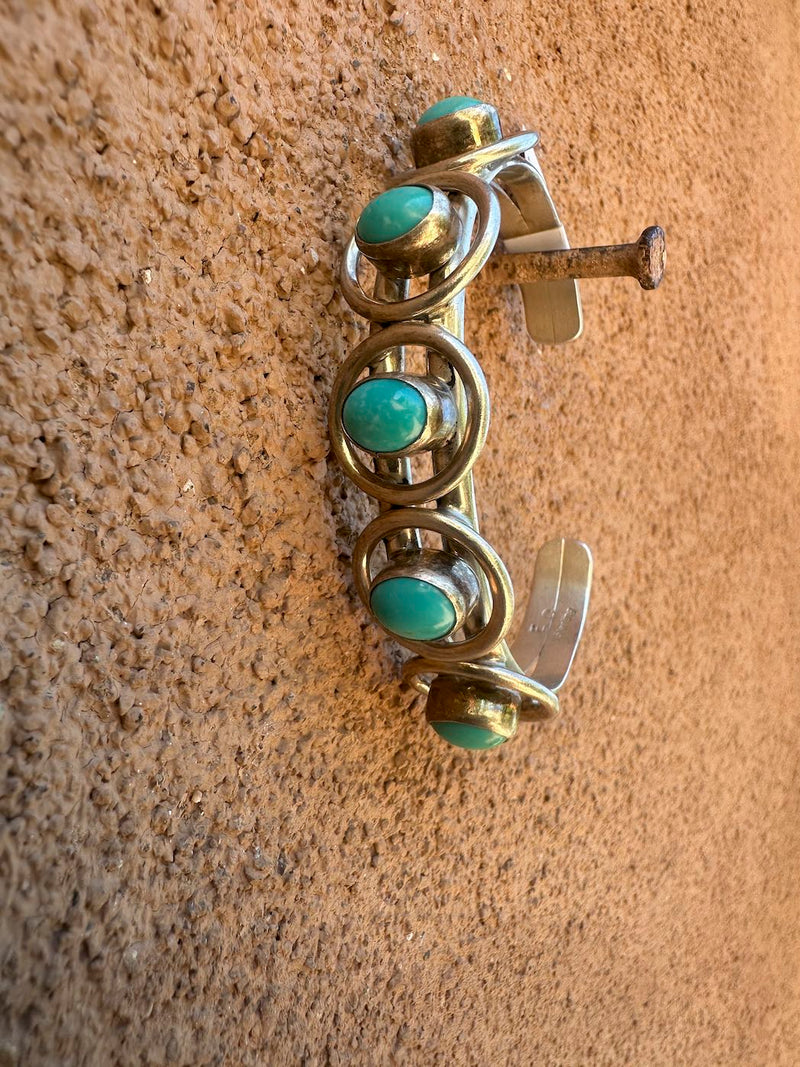 Eddie Chee Silver and Turquoise Navajo Cuff