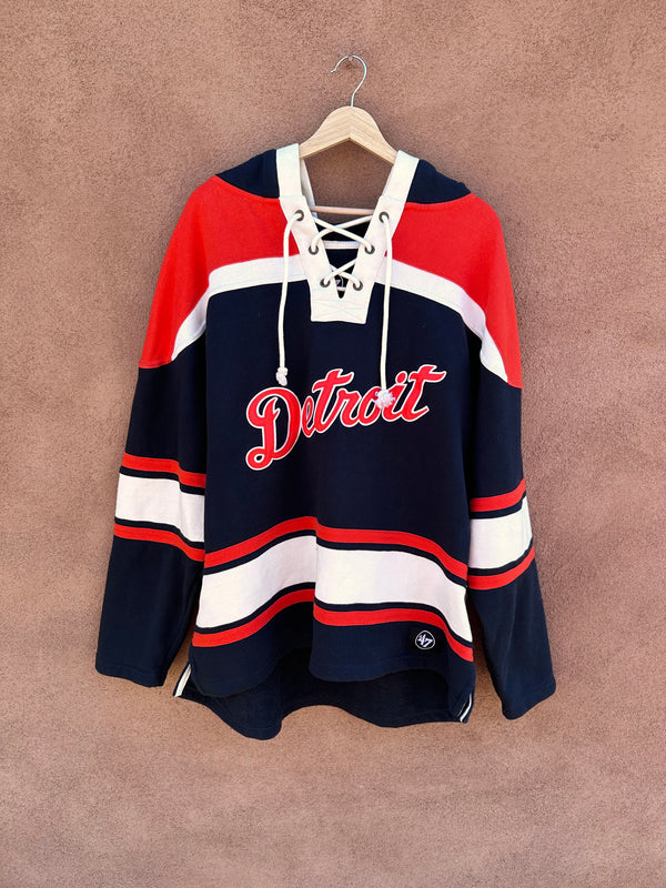 Detroit Tigers Hockey Style Hooded Sweatshirt
