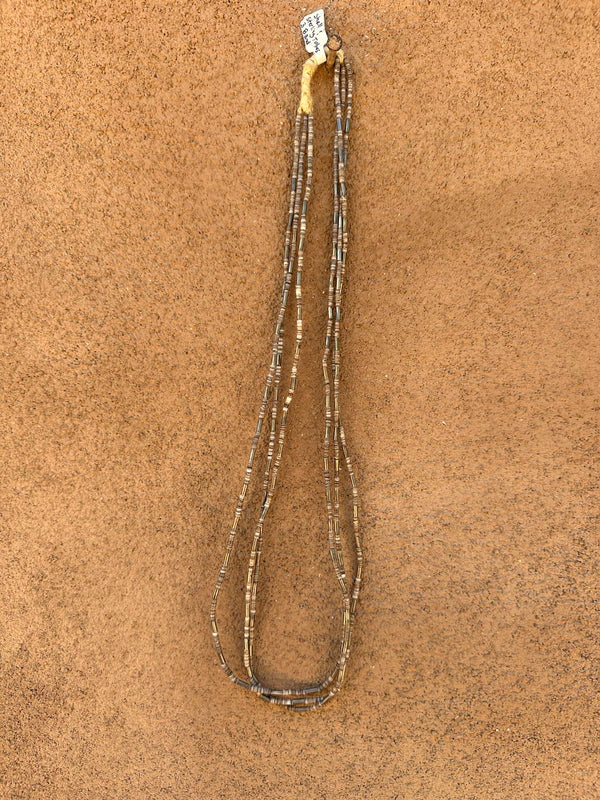 Shell & Sterling Tubes 3 Band Necklace