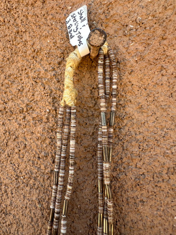 Shell & Sterling Tubes 3 Band Necklace