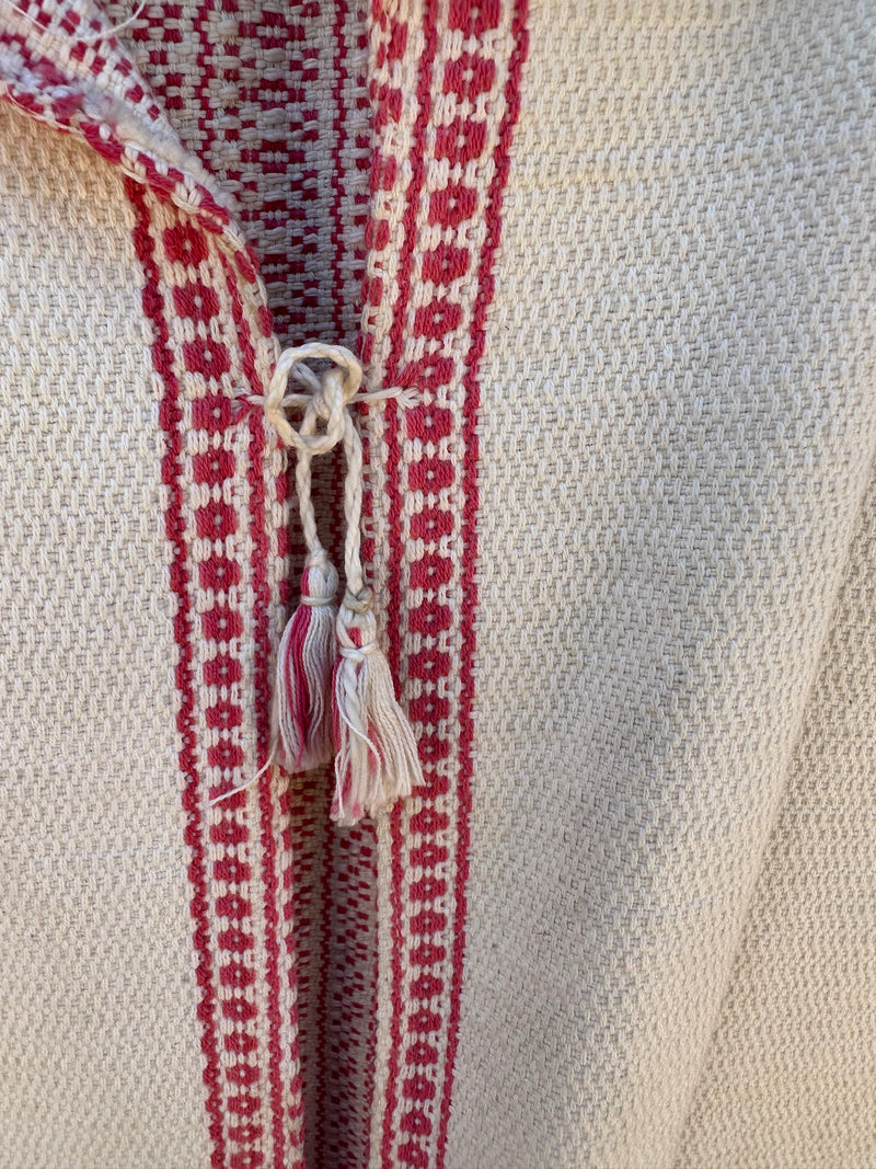 1960's Mexican Collared Huipil - Cotton Canvas
