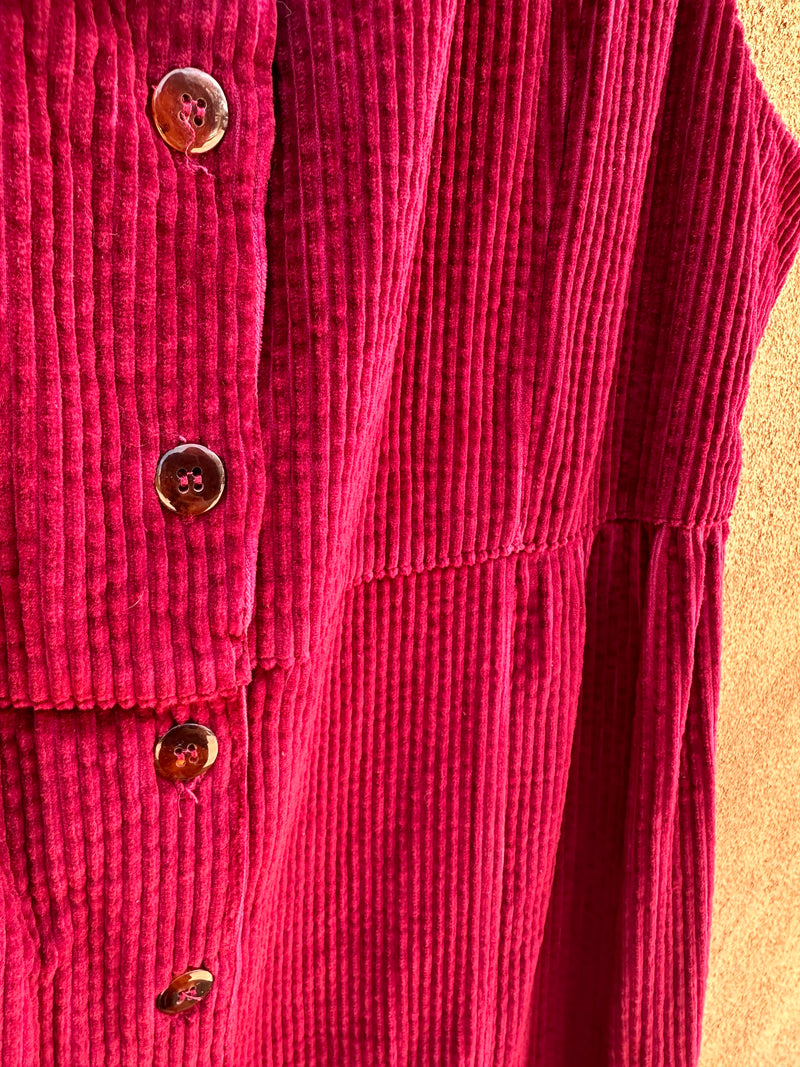 Maroon Corduroy Dress by Kiko