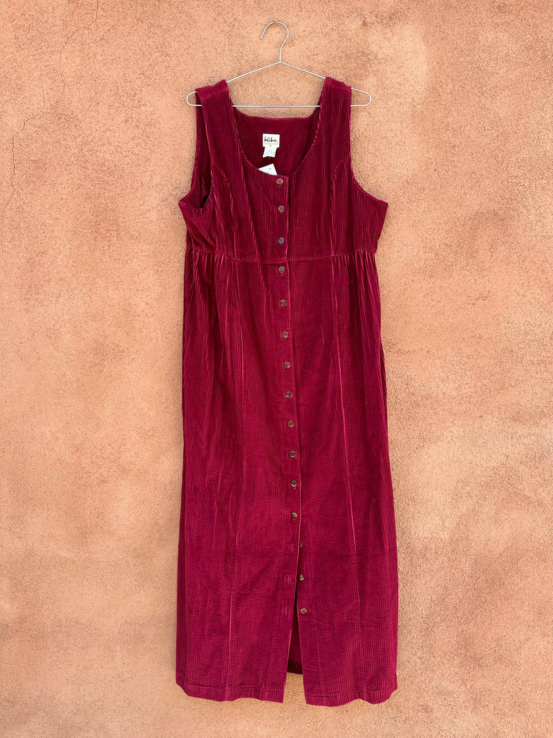 Maroon Corduroy Dress by Kiko