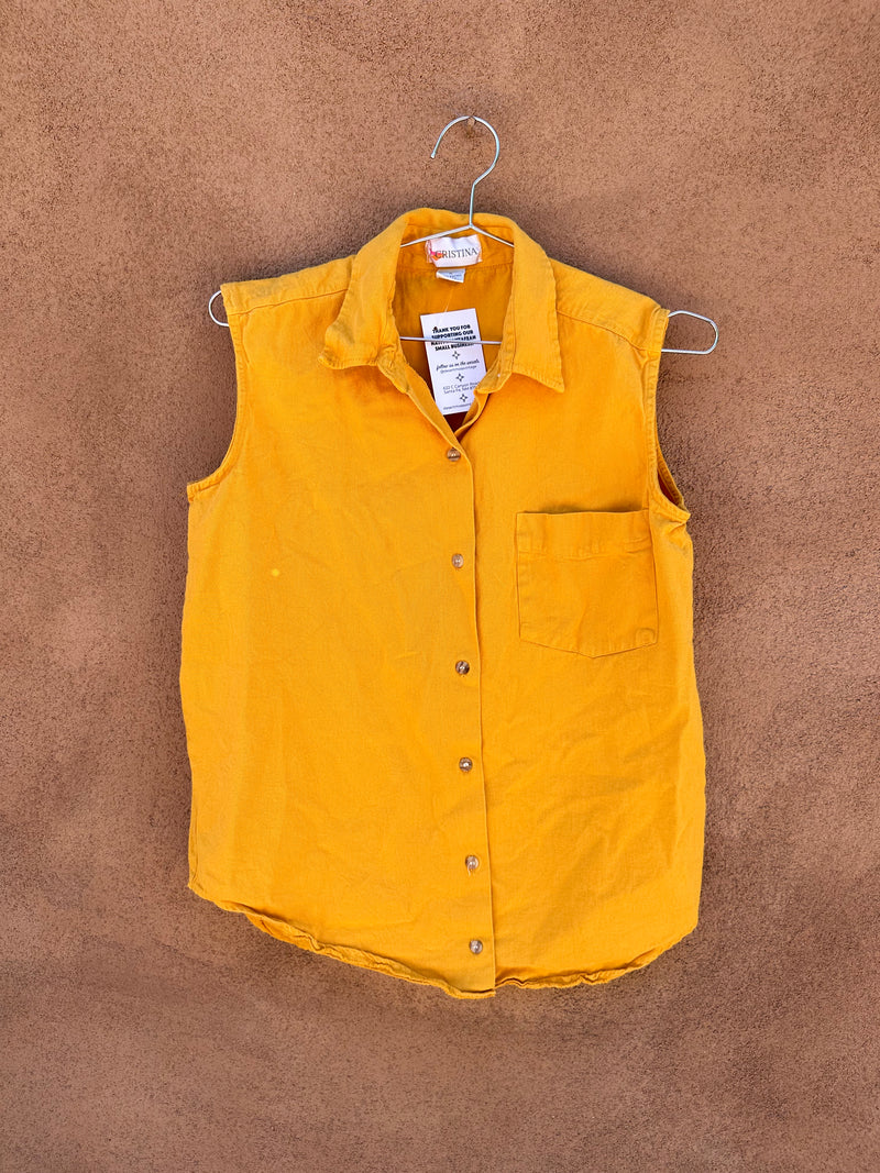 Mustard Colored Sleeveless Blouse