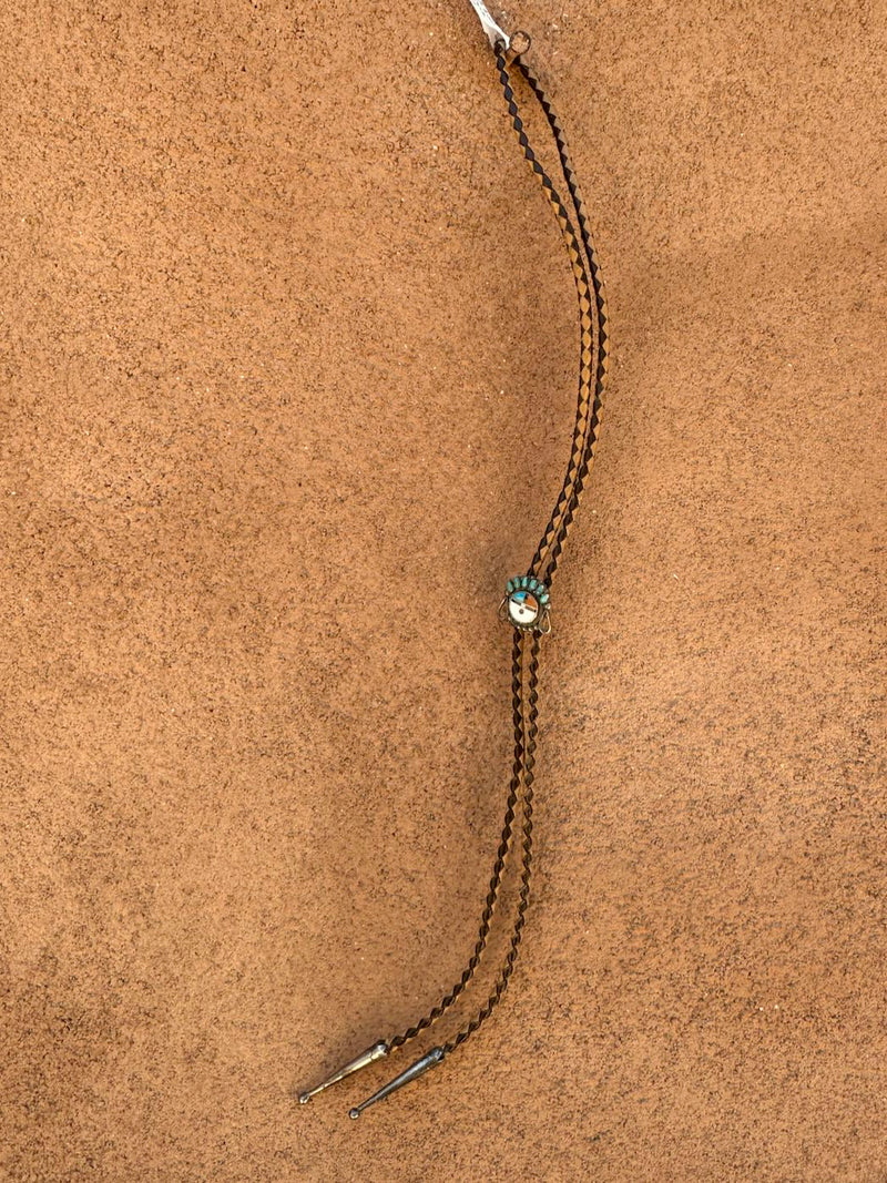 Small Zuni Sunface Bolo Tie