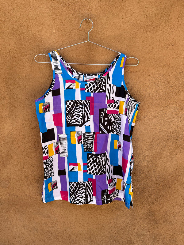 Abstract 80's Tank Top Jonquil by Judy Bond