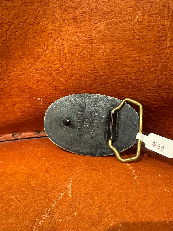 Santa Fe Style Brass Belt Buckle