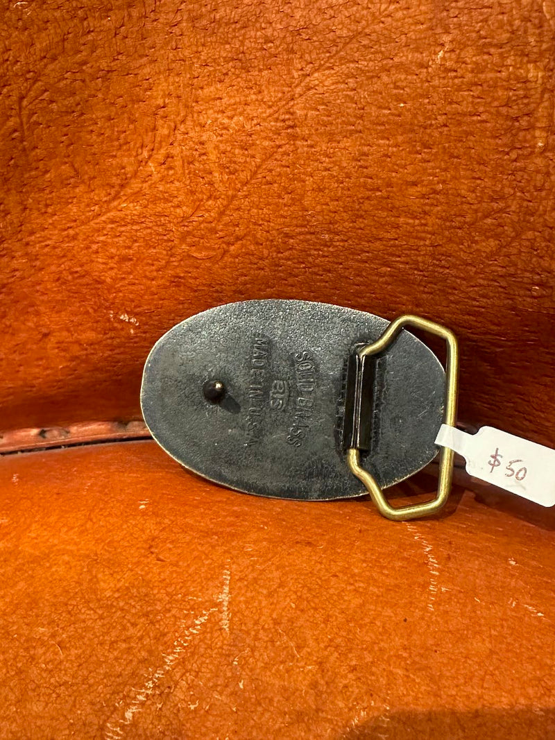 Santa Fe Style Brass Belt Buckle