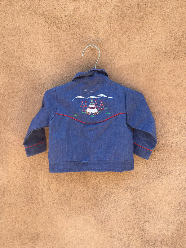 1960's Embroidered Denim Toddler Jacket