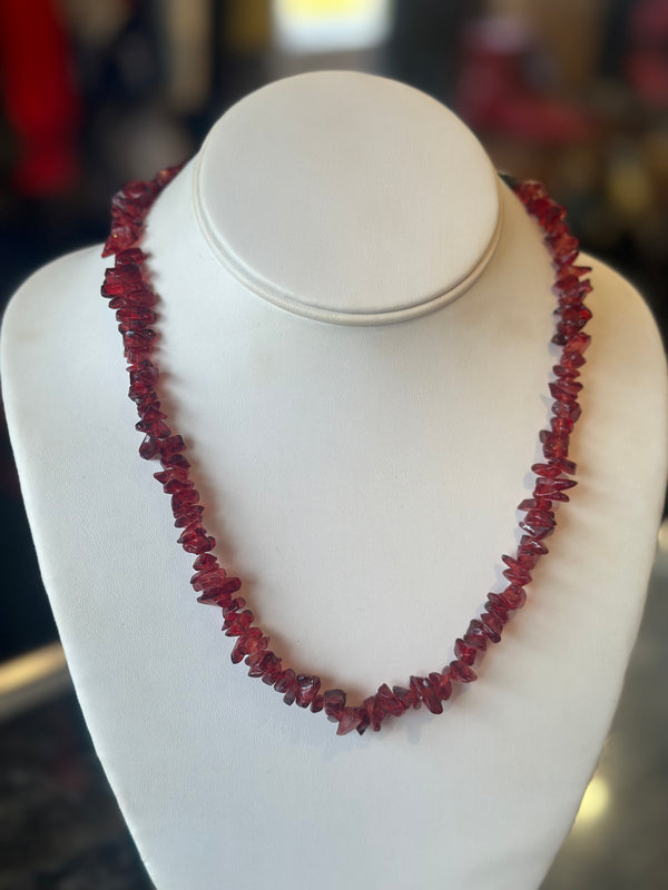 Red Baltic Amber Necklace