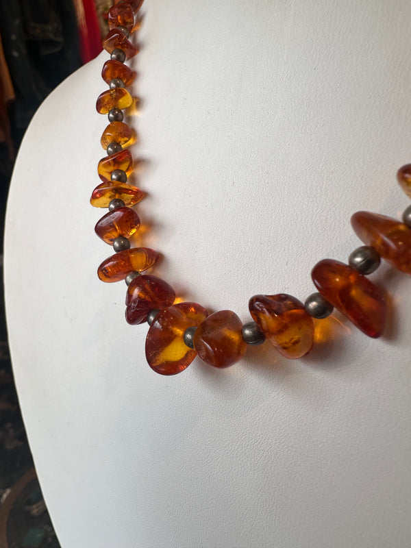 Baltic Amber & Sterling Silver Necklace