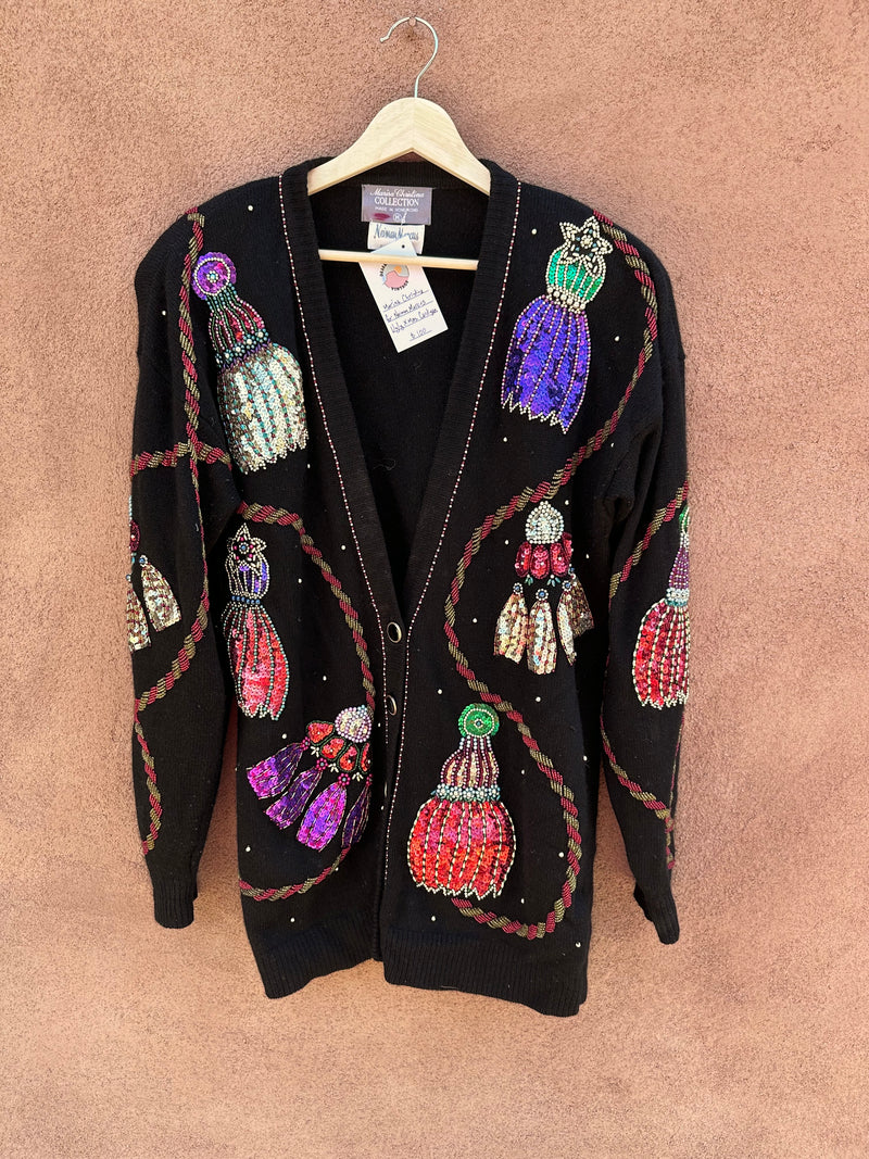 Marisa Christina for Neiman Marcus Ugly Xmas Cardigan - needs cleaning