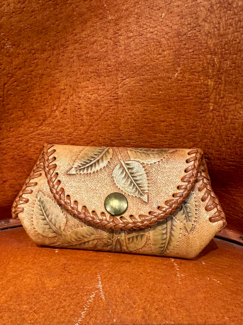 Rose Hand Tooled Leather Coin Purse
