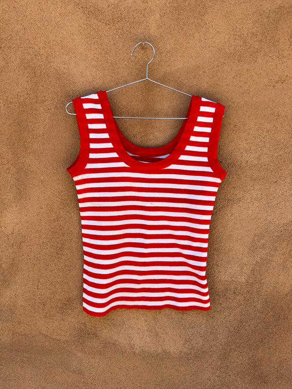 1960's Red & White Striped Tank Top - as is