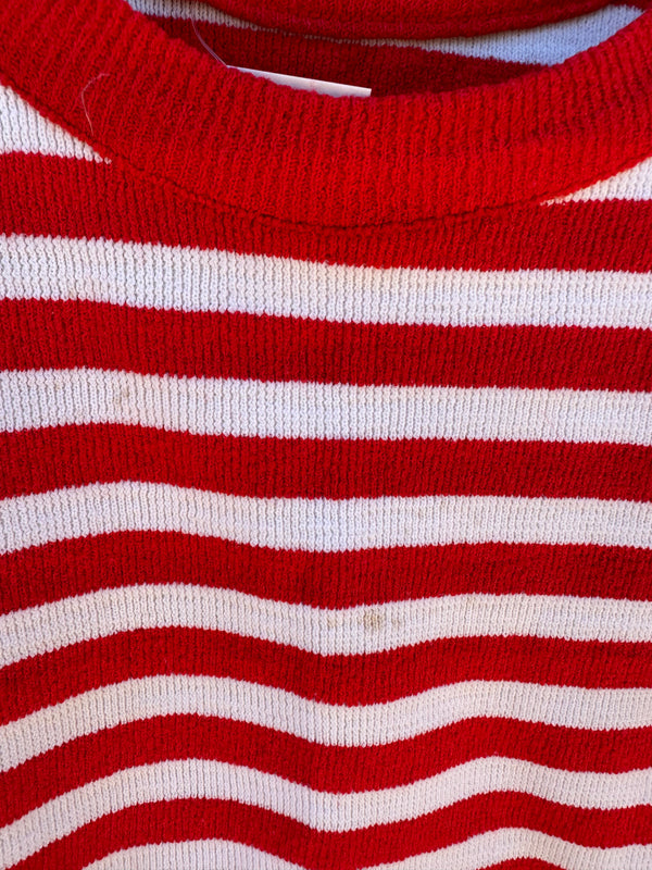 1960's Red & White Striped Tank Top - as is