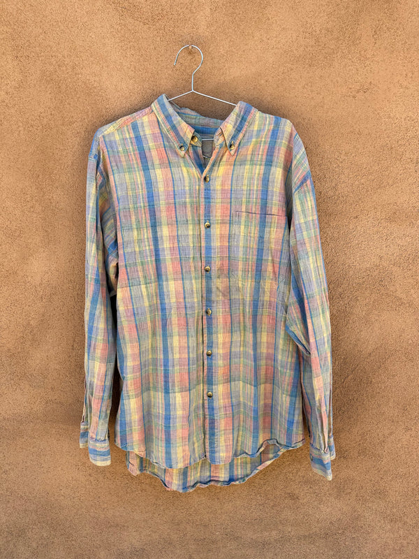 Pastel Plaid Territory Ahead Cotton Shirt