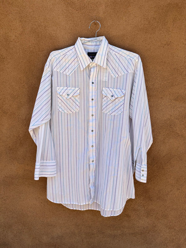 White with Pastel Stripe Panhandle Slim Western Shirt