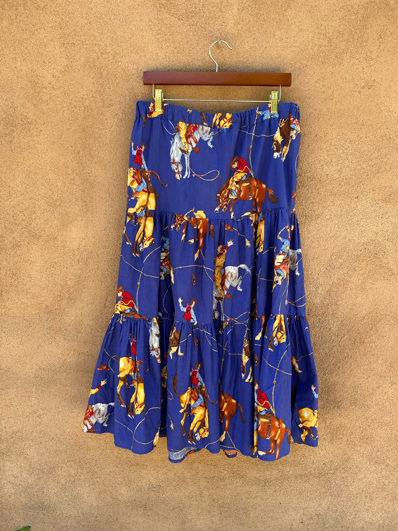Rodeo Print Full Midi Skirt