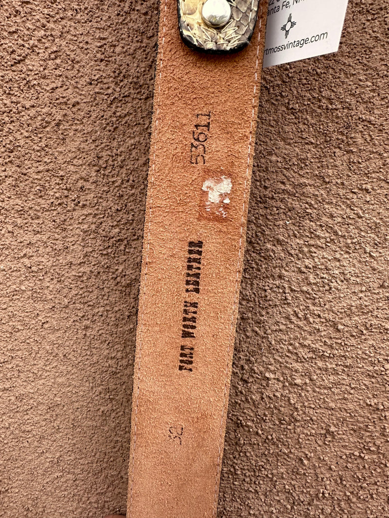 Women's Snakeskin Fort Worth Leathers Belt