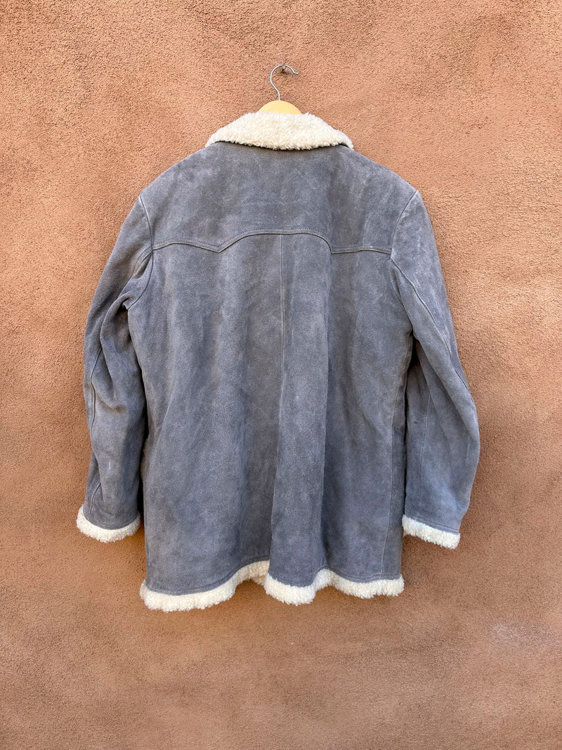 Gray Suede Shearling Rancher Jacket, 1980's