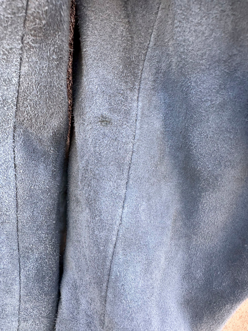 Gray Suede Shearling Rancher Jacket, 1980's