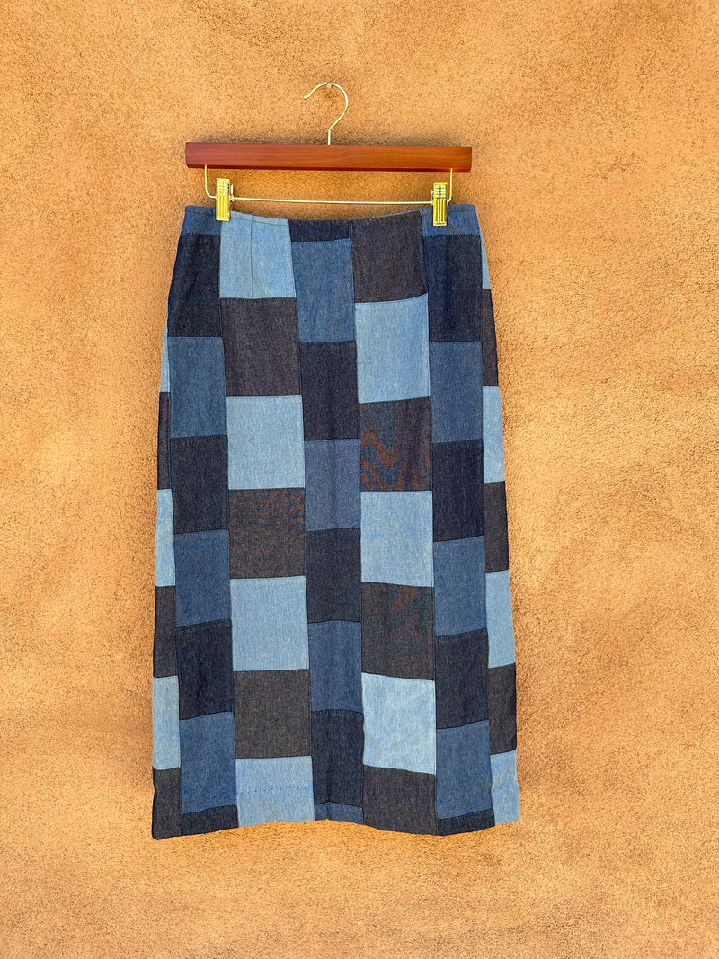 Patchwork Denim Skirt