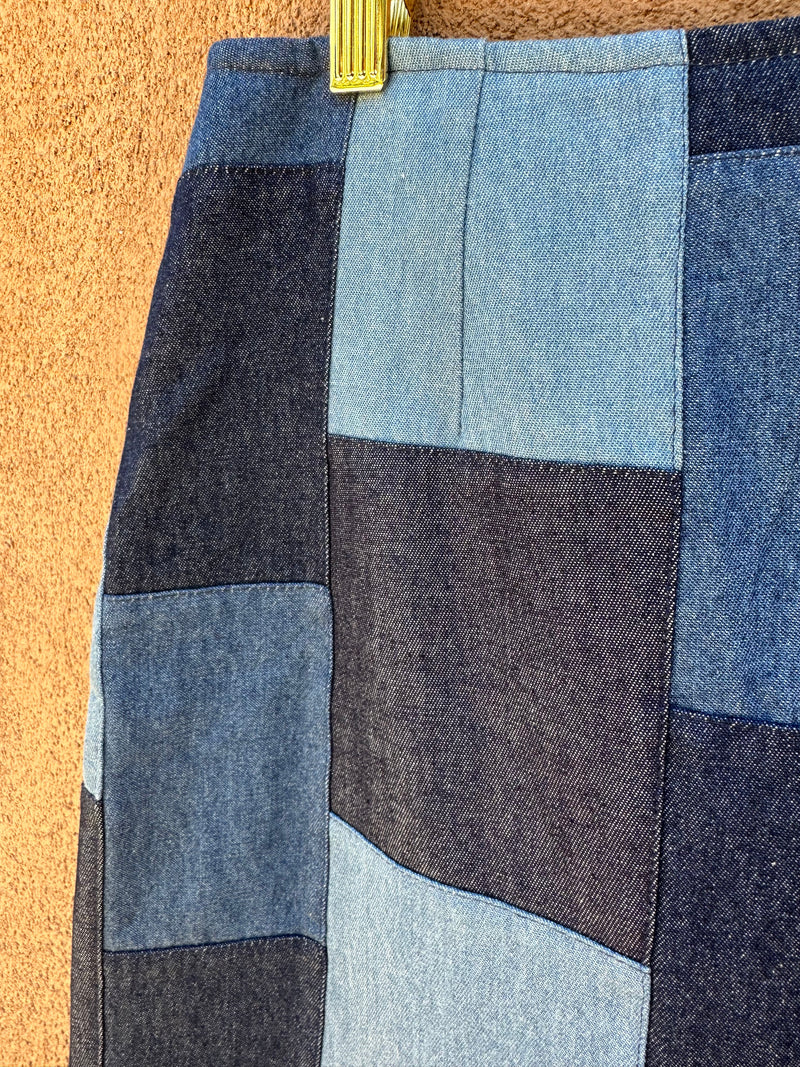 Patchwork Denim Skirt
