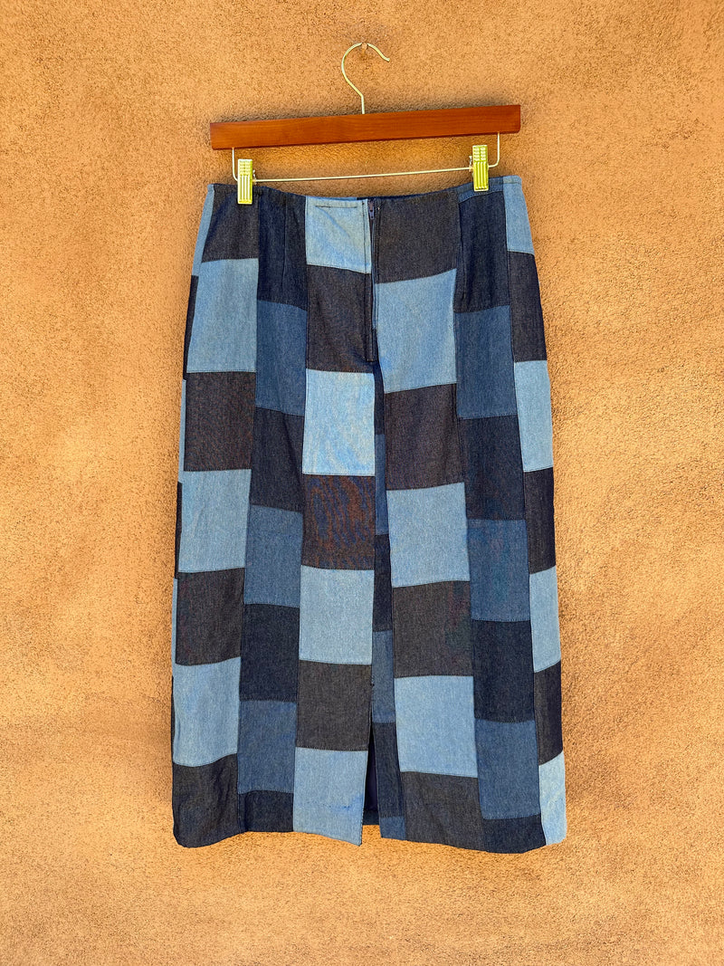 Patchwork Denim Skirt