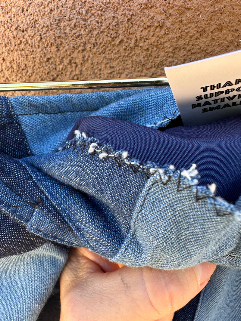 Patchwork Denim Skirt