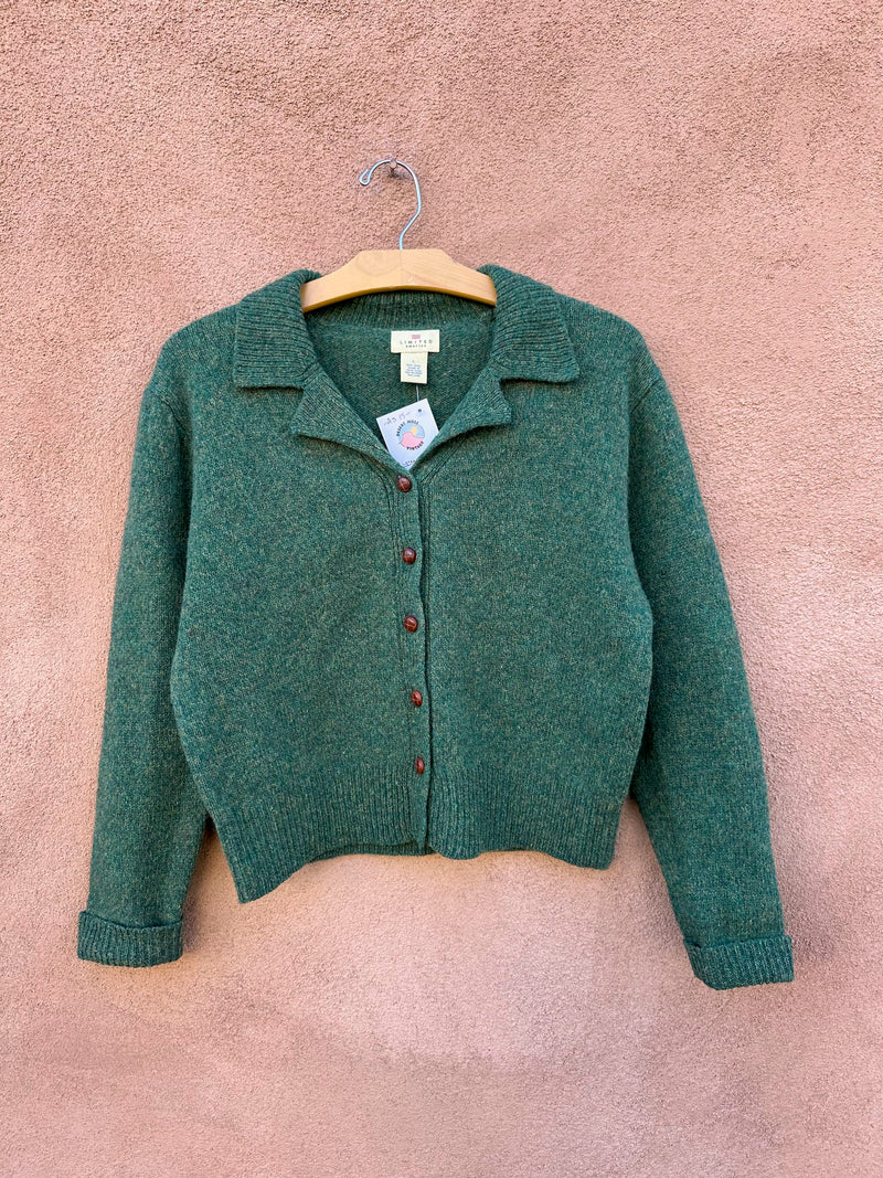 Green Wool Cardigan by Limited America - as is
