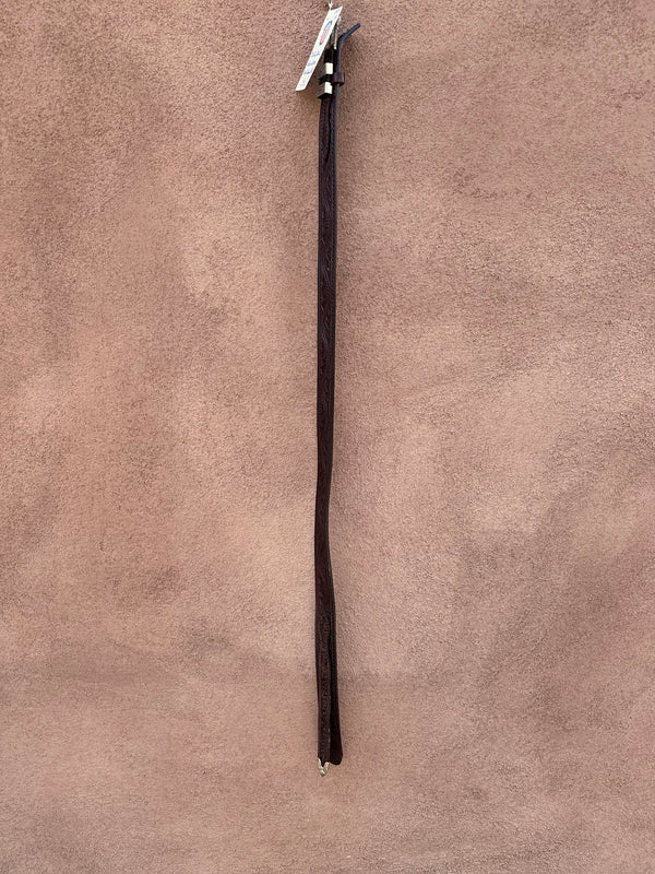 Tex Tan Dark Brown Leather Floral Tooled Belt - 34, 38