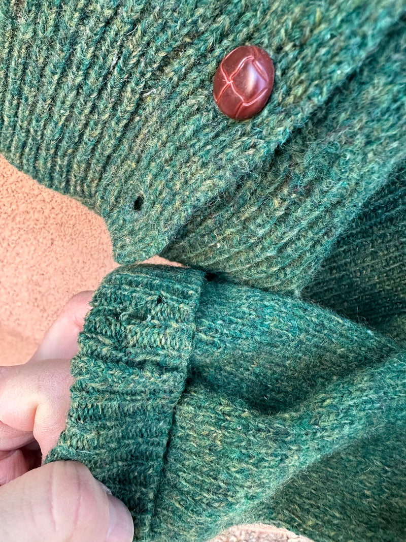Green Wool Cardigan by Limited America - as is