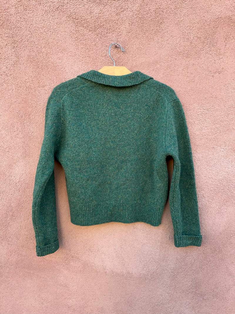 Green Wool Cardigan by Limited America - as is