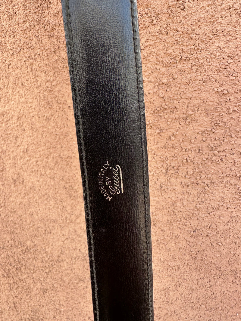 Black Leather Gucci Belt - Made in Italy - 28 33