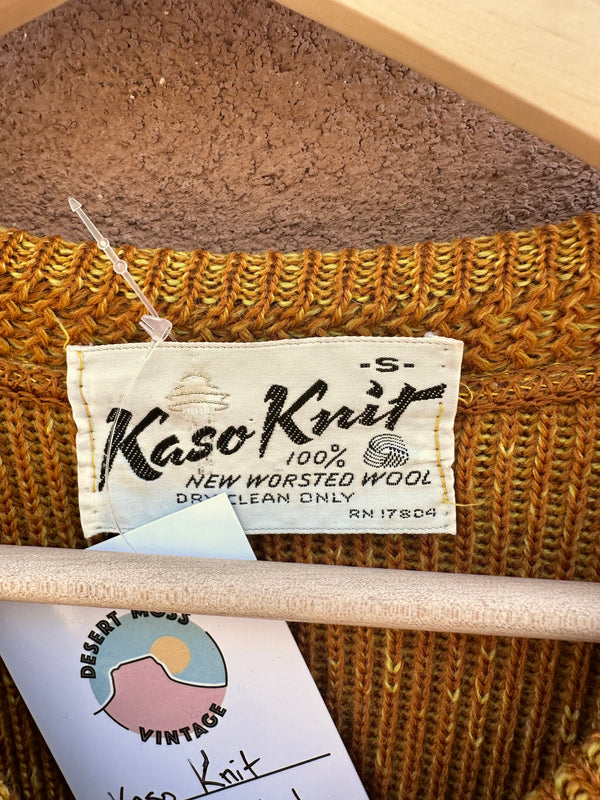 Kaso Knit Worsted Wool 1960's Cardigan